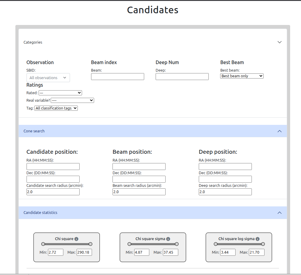 Candidate Table - Filtering